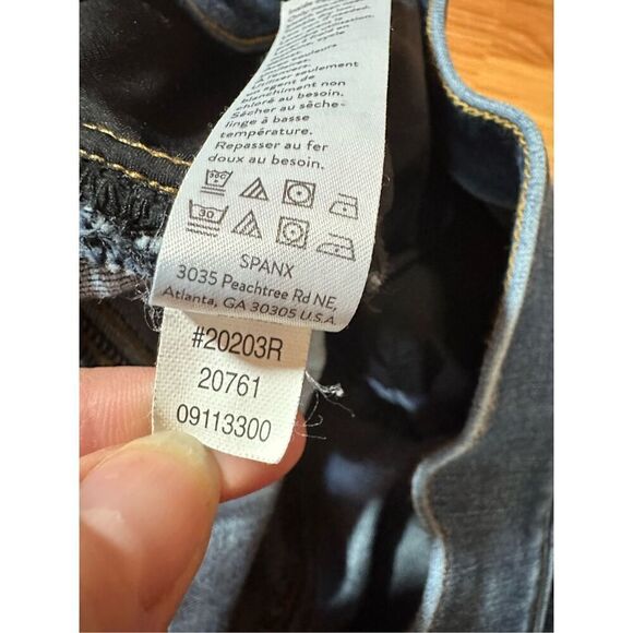 Spanx Distressed Ankle Skinny Jeans Medium Wash Sz L - Picture 10 of 11